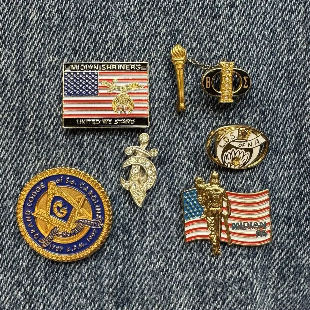 Masonic/Shriners Lapel Pin Lot Midian Shriners Grand Lodge South Carolina